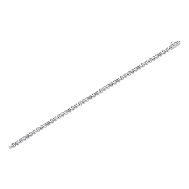 TRENDZ 925 Sterling Silver Moissanite Tennis Bracelet