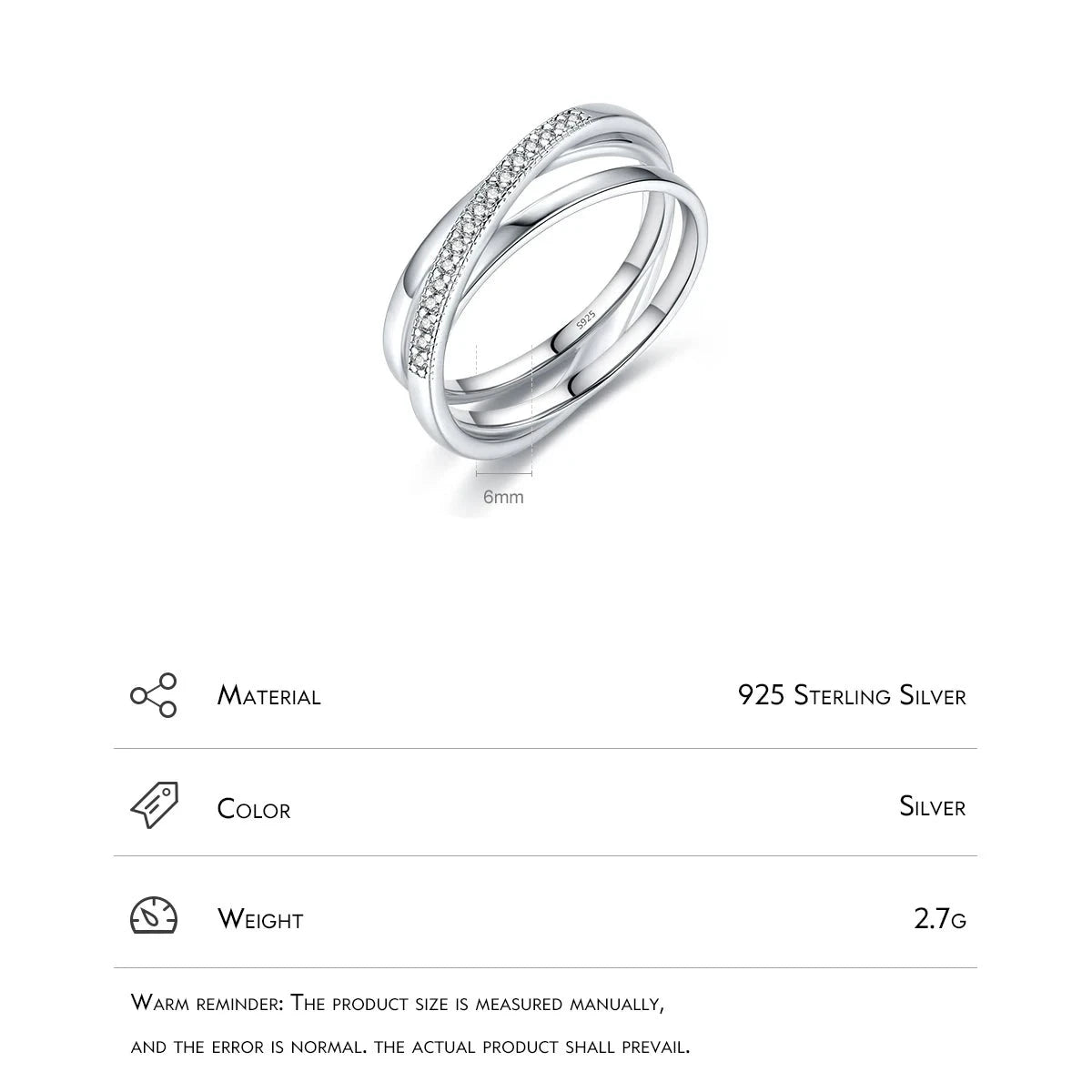 TRENDZ 925 Sterling Silver Ring