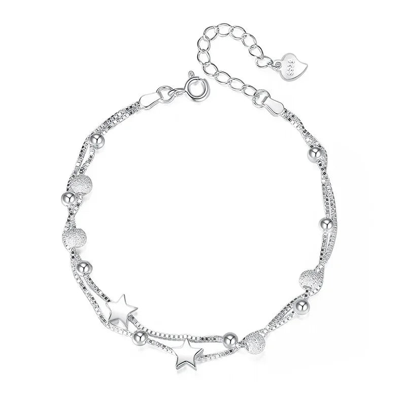 TRENDZ 925 Sterling Silver Stars Bracelet