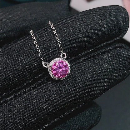 TRENDZ 1.0 Carat Pink Moissanite Pendant