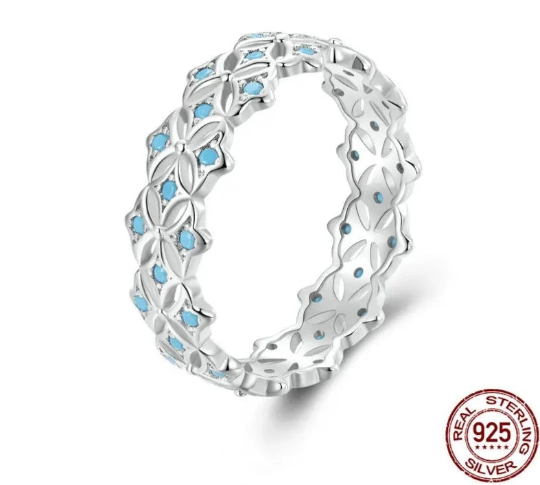 TRENDZ 925 Sterling Silver Turquoise Ring