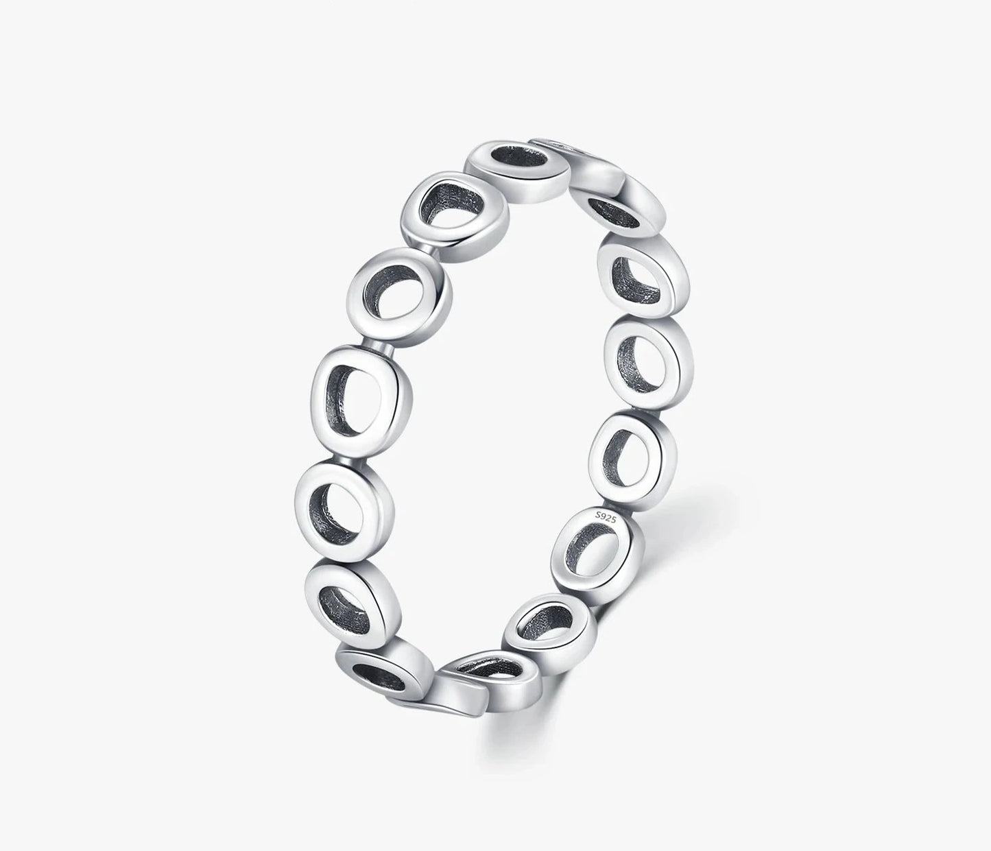 TRENDZ 925 Sterling Silver Hollow Ring