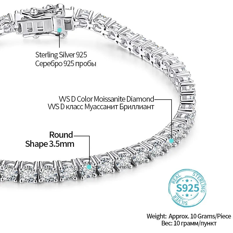 TRENDZ Luxury Moissanite Tennis Bracelet