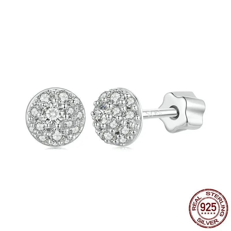 TRENDZ White Gold Plated Moissanite Earrings