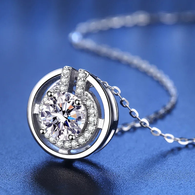 TRENDZ Round 1CT Lab Diamond Moissanite Pendant