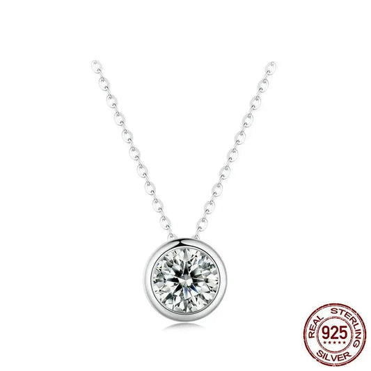 TRENDZ 925 Sterling Silver 1CT Moissanite Pendant