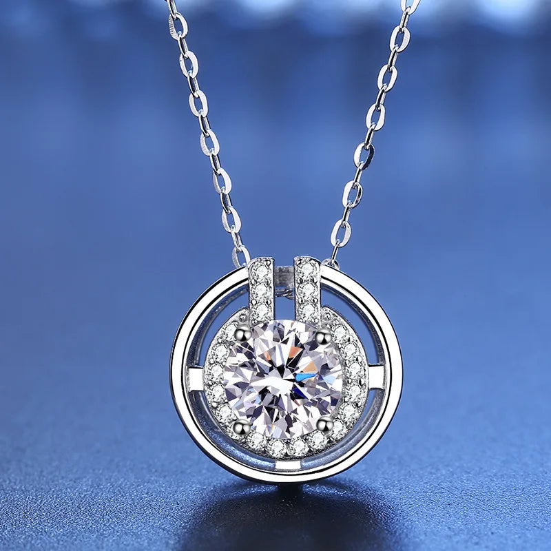 TRENDZ Round 1CT Lab Diamond Moissanite Pendant