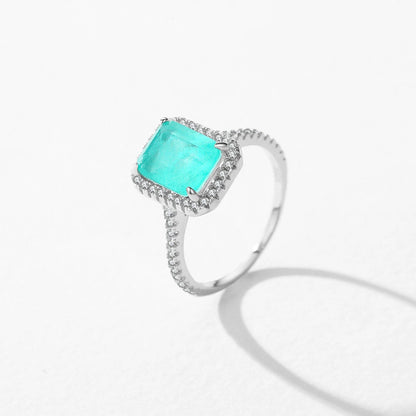 TRENDZ 925 Sterling Silver Paraiba Tourmaline Rings