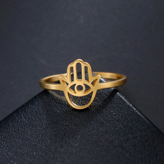 TRENDZ Vintage Hamsa Hand Ring