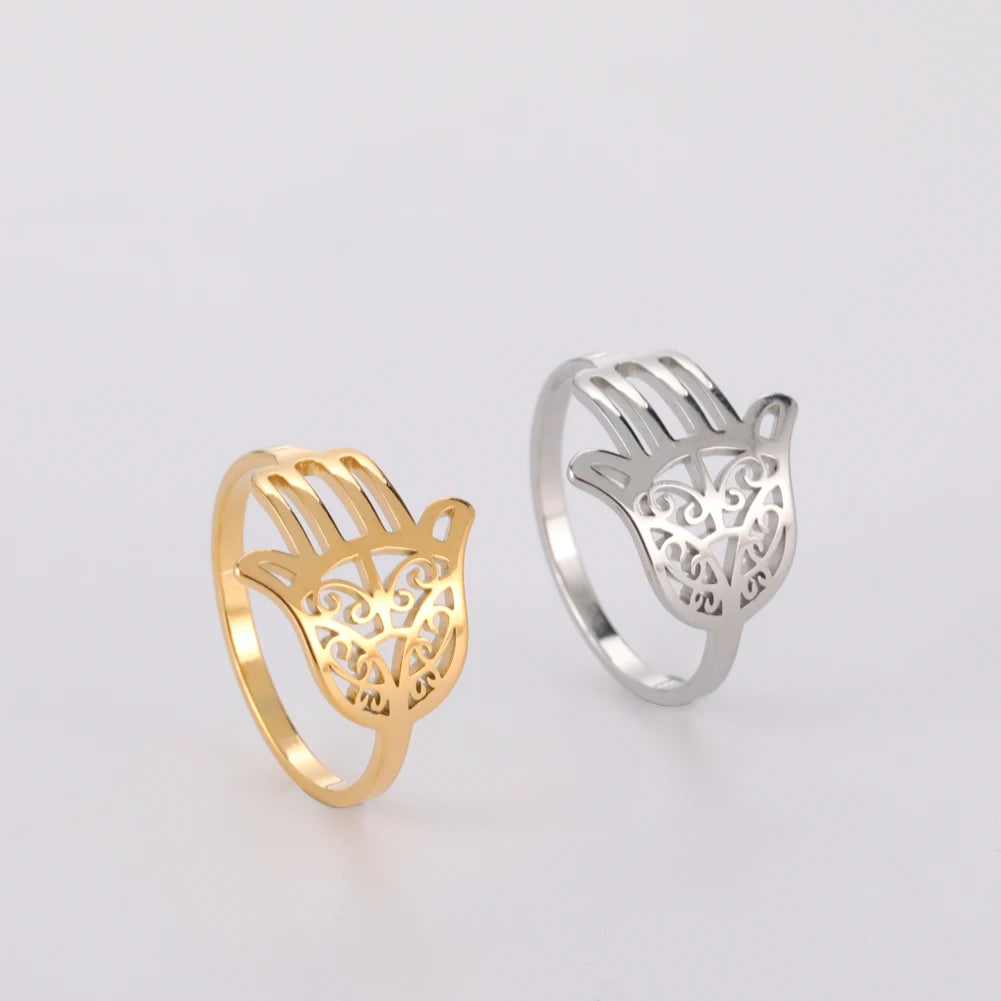 TRENDZ Hamsa Hand Of Fatima Ring