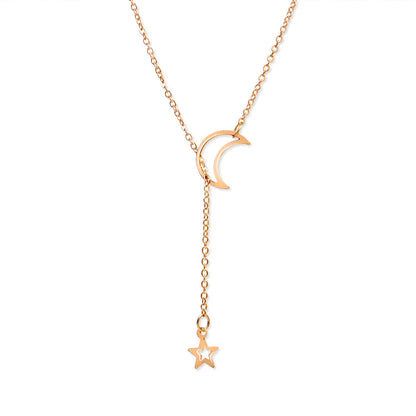 TRENDZ Moon Star Pendant Choker Necklace