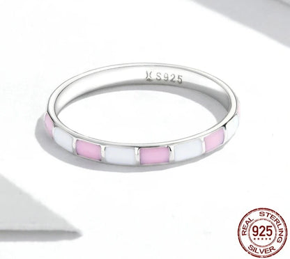 TRENDZ 925 Sterling Silver Check Ring