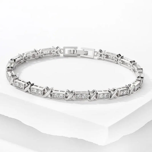 TRENDZ Cross Square Cubic Zirconia Bracelets