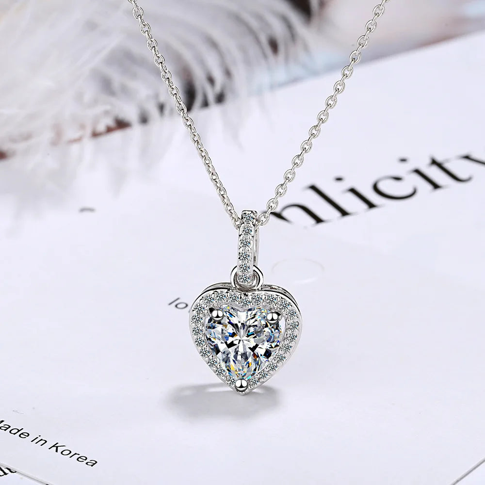 TRENDZ Zircon Heart-Shaped Full Diamond Short Chain