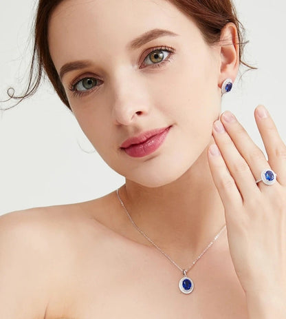 TRENDZ Sapphire Earrings