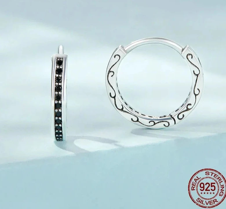 TRENDZ 925 Sterling Silver Classical Earrings