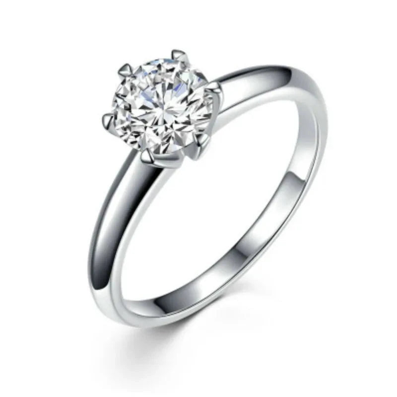 TRENDZ 925 Sterling Silver Moissanite Ring