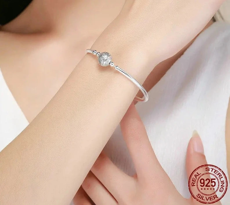 TRENDZ 925 Sterling Silver Dazzling Clear CZ Bracelet