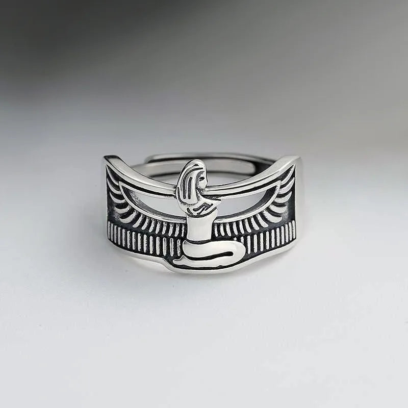 TRENDZ Ancient Egypt Queen Thai Silver Ring