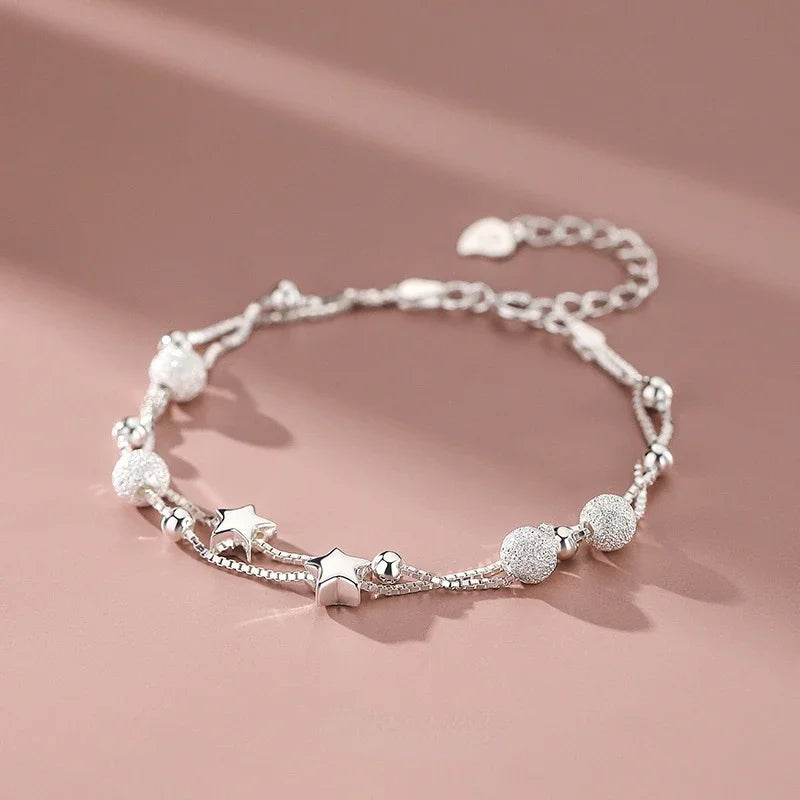 TRENDZ 925 Sterling Silver Stars Bracelet