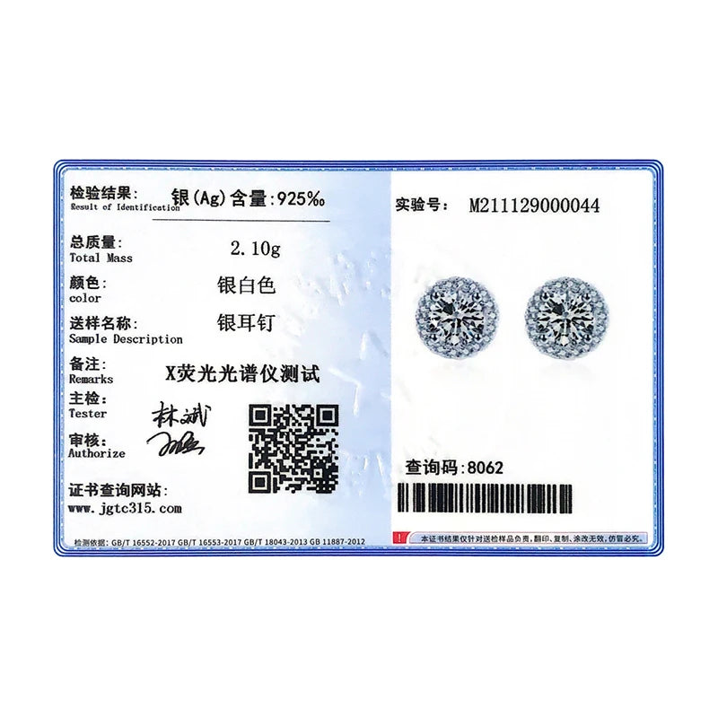 TRENDZ 925 Sterling Silver Zirconia Stud Earrings