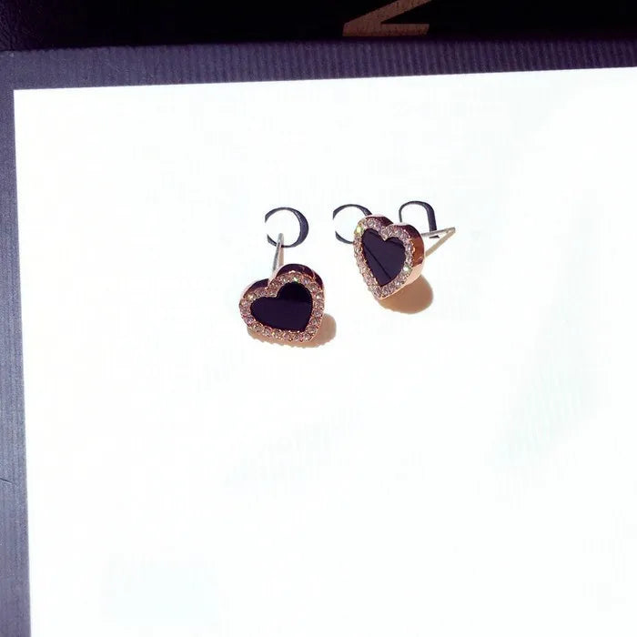 TRENDZ Enamel Cute Heart Earrings