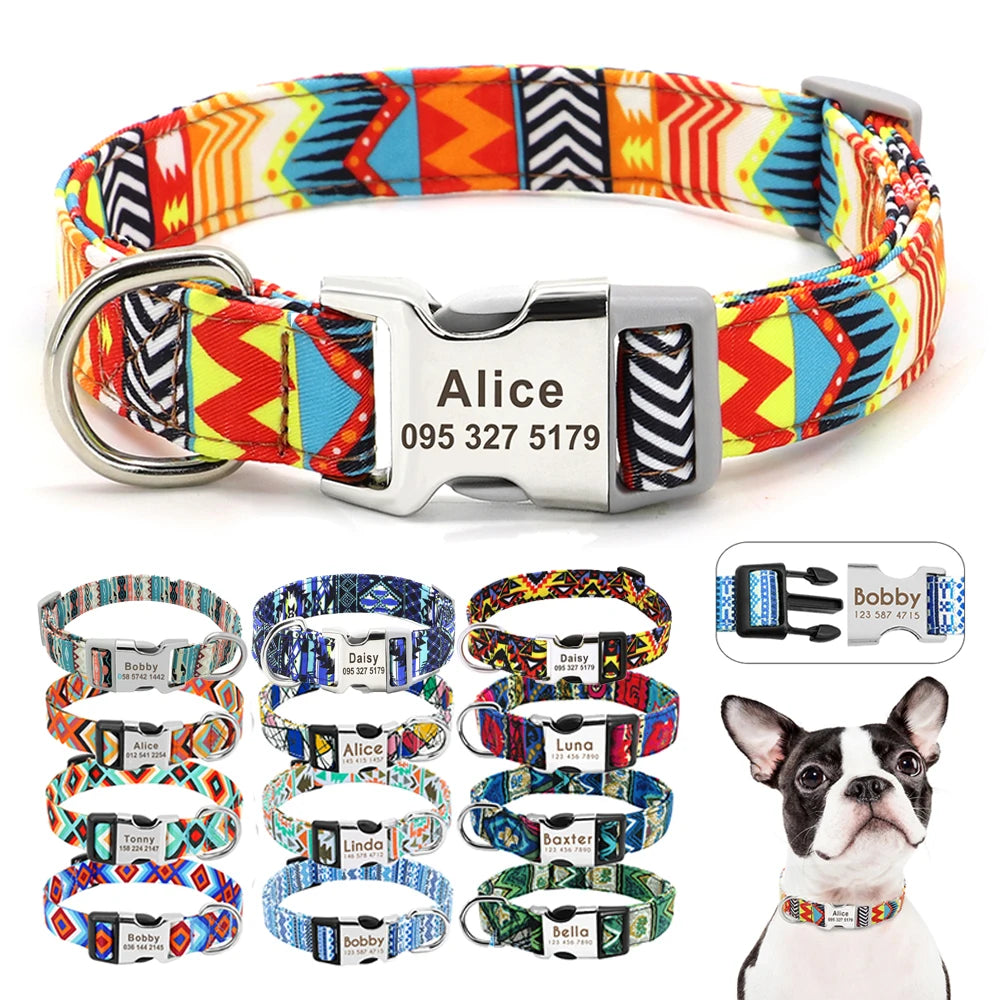 Personalized Dogs ID Collars With Engraved Name