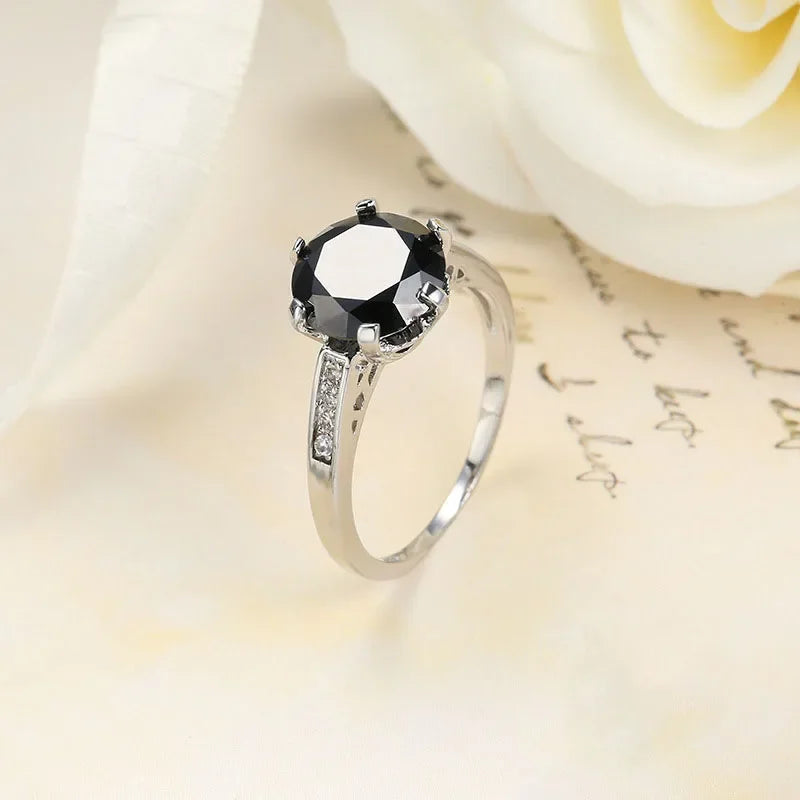 TRENDZ 925 silver Vintage Solitaire Ring