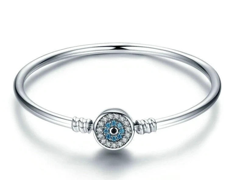 TRENDZ 925 Sterling Silver Blue Eye Bracelet