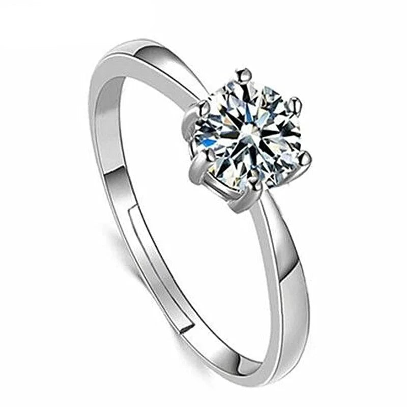 TRENDZ 925 Sterling Silver Moissanite Ring