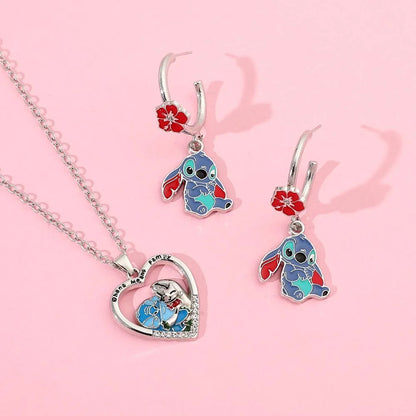 TRENDZ Stitch Necklace Earrings