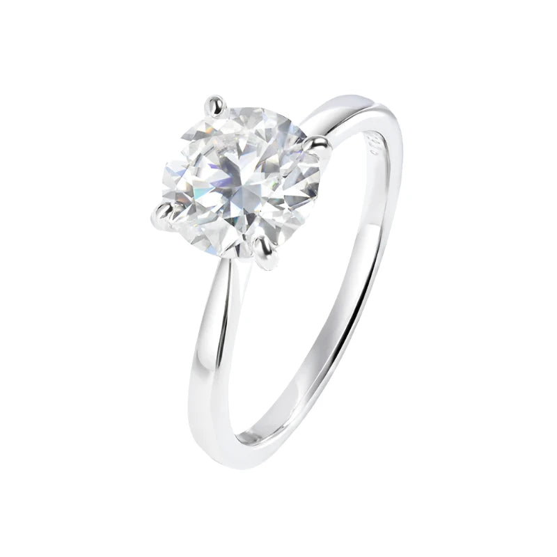 TRENDZ White Gold 2ct Moissanite Ring