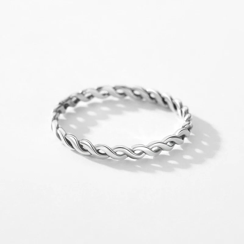 TRENDZ 925 Sterling Silver Twisted Ring