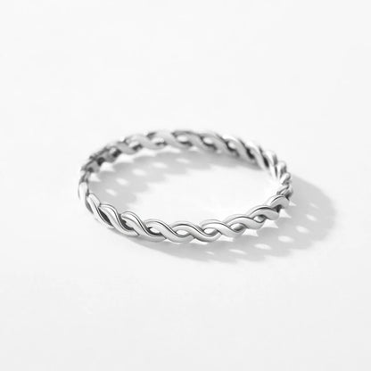 TRENDZ 925 Sterling Silver Twisted Ring