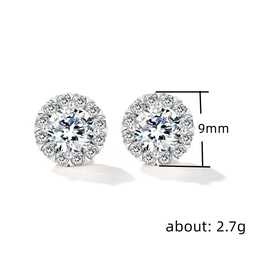 TRENDZ Round Cubic Zirconia Earrings