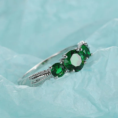 TRENDZ Vintage Green Zircon Ring