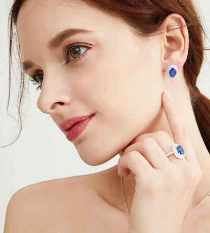 TRENDZ Sapphire Earrings