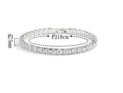 TRENDZ Real Moissanite Tennis Bracelet