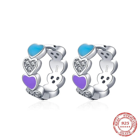 TRENDZ 925 Sterling Silver Color Enamel Earrings