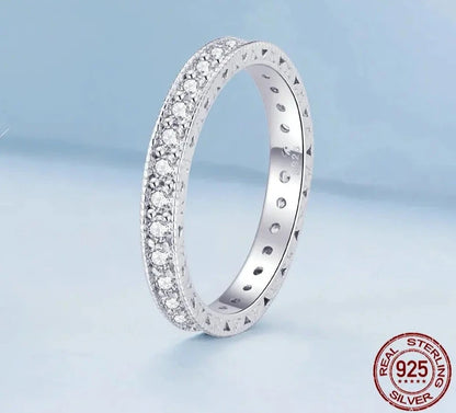 TRENDZ 2mm Bling CZ Stone Ring