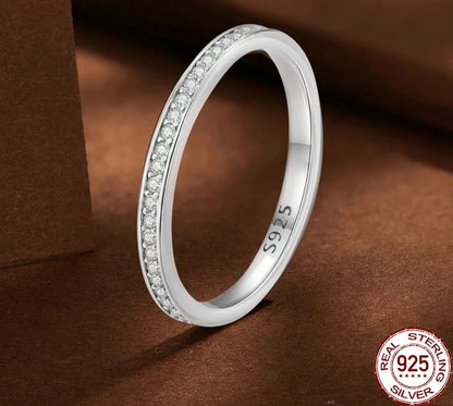 TRENDZ Moissanite 925 Sterling Silver Eternity Ring