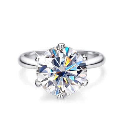 TRENDZ 925 Sterling Silver Ring Moissanite Ring