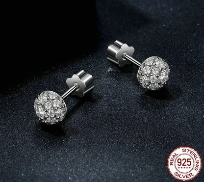 TRENDZ White Gold Plated Moissanite Earrings