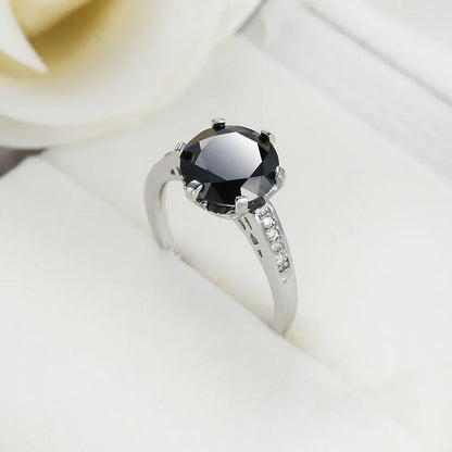 TRENDZ 925 silver Vintage Solitaire Ring