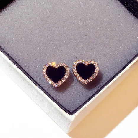 TRENDZ Enamel Cute Heart Earrings