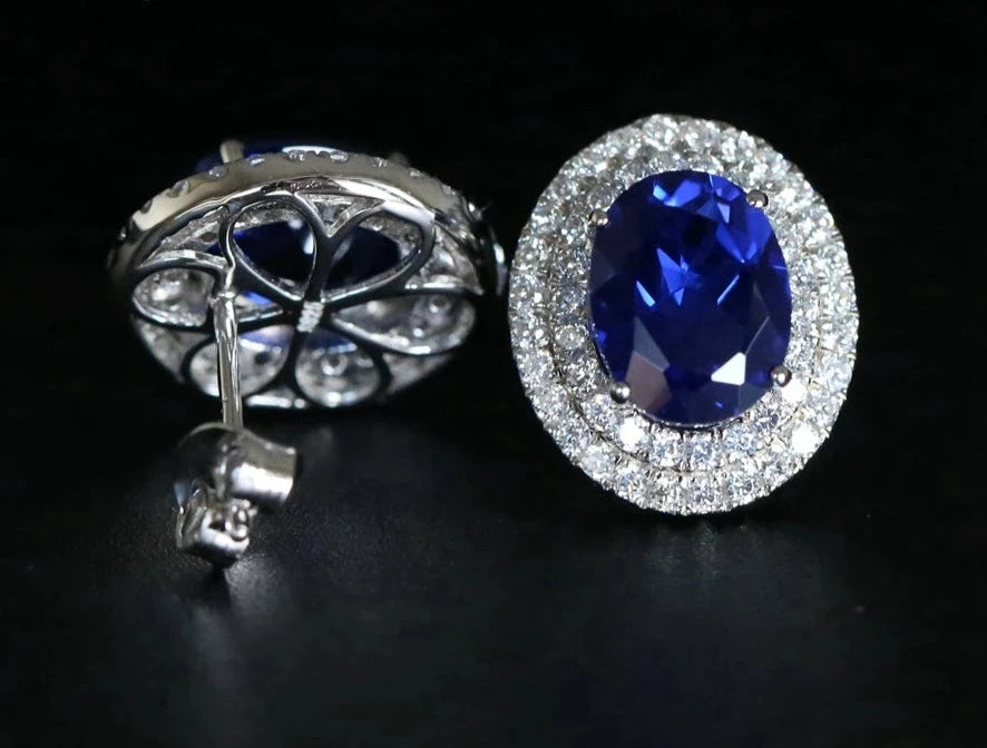 TRENDZ Sapphire Earrings