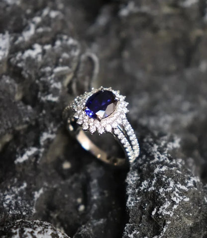 TRENDZ Royal Sapphire Ring S925 Sliver