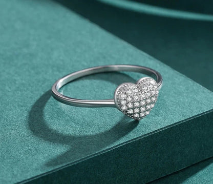 TRENDZ 925 Sterling Silver Heart Ring