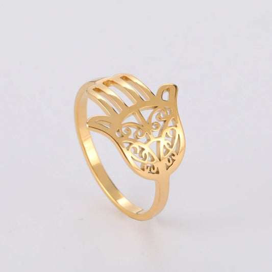 TRENDZ Hamsa Hand Of Fatima Ring