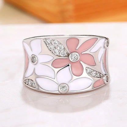 TRENDZ Enamel Flower Ring